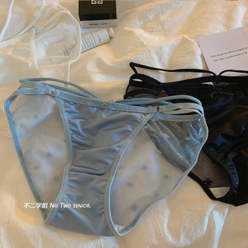 絲滑內褲女士純棉抗菌檔透氣性感新款中低腰蕾絲包臀少女三角褲頭