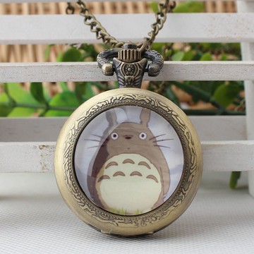 卡通石英表懷表復古翻蓋掛表學生兒童創意禮物項鏈表女可愛