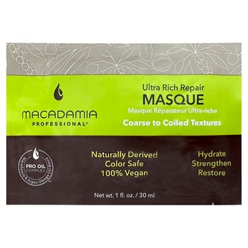 Macadamia Professional 瑪卡奇蹟油 潤澤髮膜 30ml 修護受損 髮絲 沙龍級護髮  1件