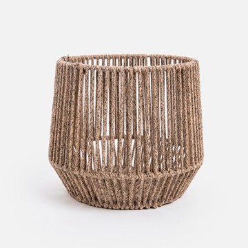 查莉編織棉繩收納籃S 麻花咖