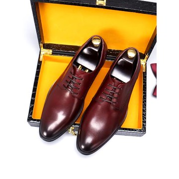 英倫皮鞋男款真皮2025新款大碼結婚新郎男鞋子圓頭商務正裝德比鞋