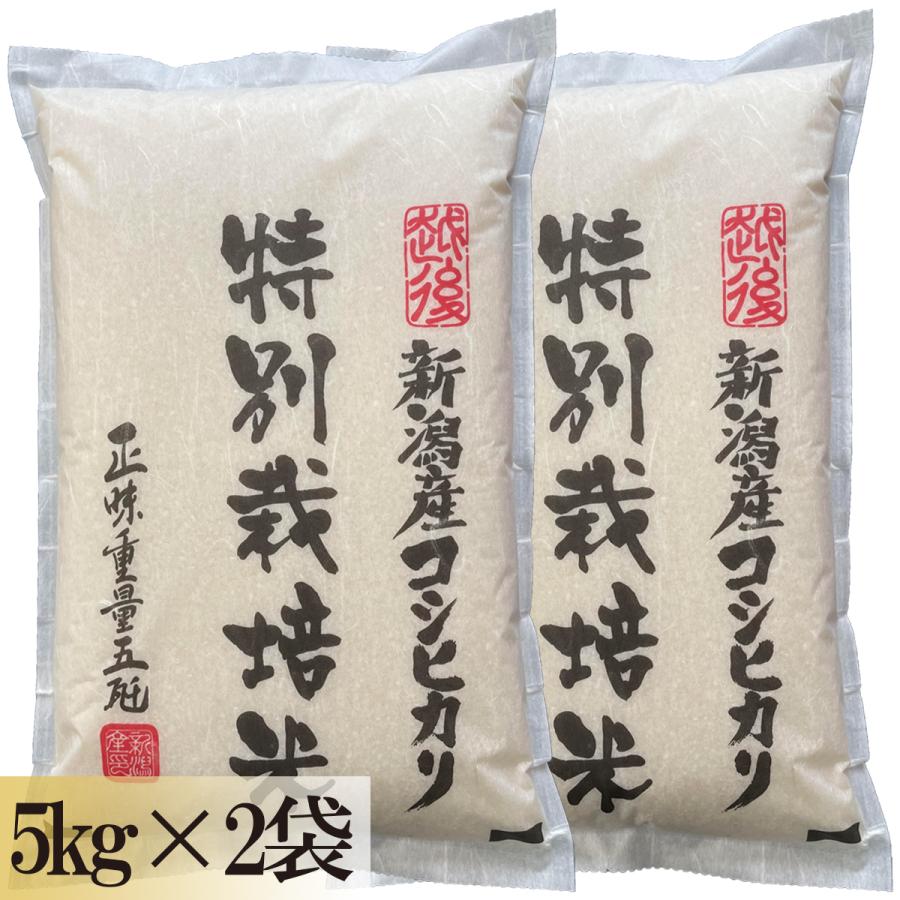 新米 令和５年産 新潟産 特別栽培米コシヒカリ 白米10kg （5kg×2袋）「香り」「ツヤ」「甘味」「粘り」高水準、プロ仕様、自慢のコシヒカリ
