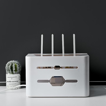 路由器收納盒/機頂盒/遮擋盒 wifi無線路由器置物架電源電視插座插排遮擋裝飾插線板光貓收納盒【CM19410】