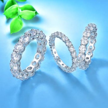 卓蝶珠寶T家圓形仿鉆石排戒10分單顆疊帶戒指ins風婚戒排鉆女戒指