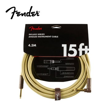 Fender Deluxe SL Tweed IL 樂器導線 15ft 黃編織款【敦煌樂器】