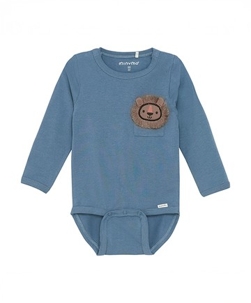 小獅子藍色長袖包屁衣74cm