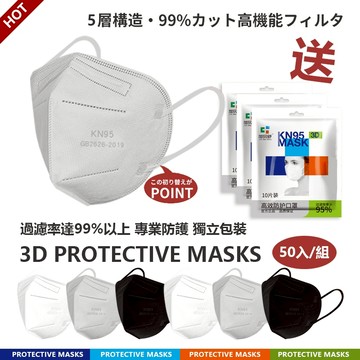 🔥買5組送1組🔥五層防護口罩 帶鋼印 有壓條 獨立包裝 高效防護設計 高密度空間 戶外防塵防飛沫防油煙 3D MASK