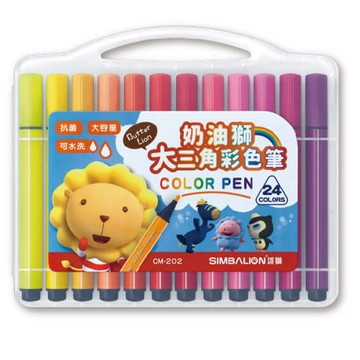【龍品文創】 奶油獅 大三角彩色筆 24色 CM-202 Butter Lion 雄獅