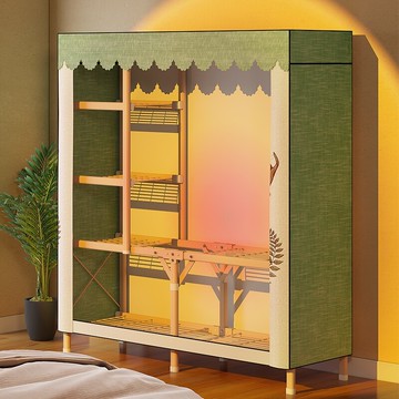 免安裝衣櫃衣櫥 簡易衣櫥 衣櫃 DIY加粗耐重衣櫥 布衣櫥 窗簾型 簡易衣櫃 雙人加大衣櫥經濟型 學生宿舍出租屋簡易衣櫥