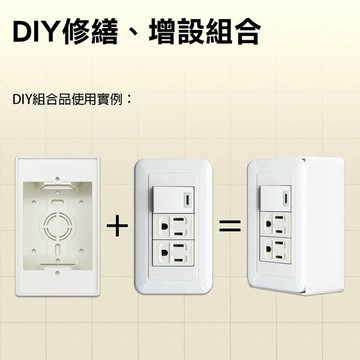 【朝日電工】 TL-1S2H+B 雅白大型夜光單開雙附接地插座明盒組