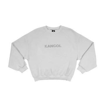 KANGOL 大學T 淺灰 LOGO 刷毛 長袖 上衣 女 6552100511