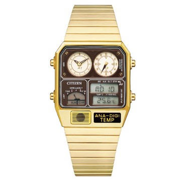 CITIZEN星辰錶 JG2103-72X Chronogragh 復古風古典電子計時腕錶/金32.5 x 40.6mm｜樂天全館特惠中★指定刷卡回饋10%