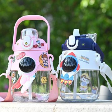 兒童水杯上學專用夏天男孩大容量吸管杯耐高溫防摔小學生大肚杯子