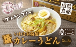 いわき米粉麺カレーうどん　3食入×3箱