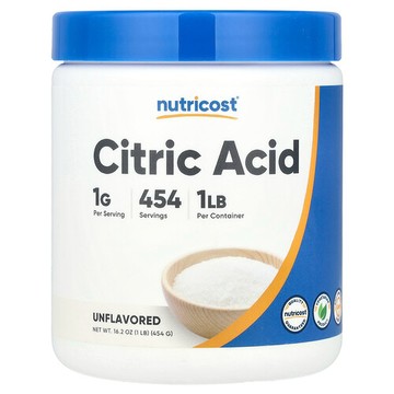 Nutricost, 檸檬酸，原味，16.2 盎司（454 克）