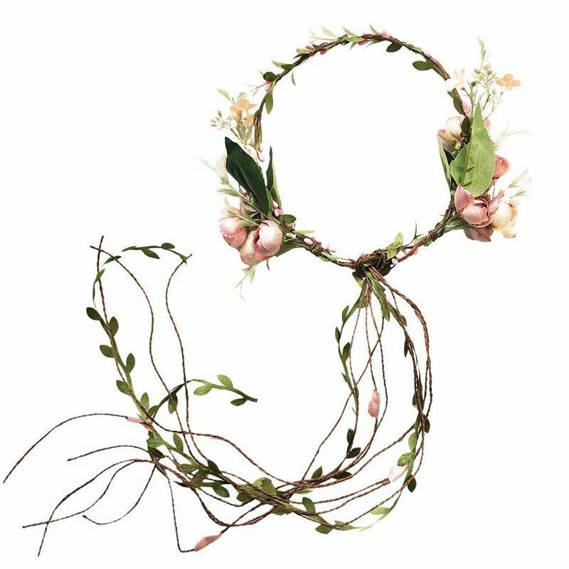 【売れ筋】 ＊ヘアバンド ベビー 花 レース 花冠 白 可愛い 記念撮影