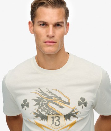 Superdry Men's Campaign Souvenir Loose T-shirt Cream Size: L