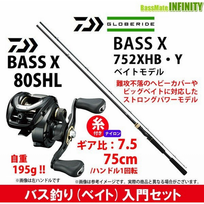 ナイロン12lb 約100m 糸付き バス釣り ベイト 入門セット ダイワ Bass X バスエックス 752xhb Y ダイワ Bass X バスエックス 80shl 左ハンドル 通販 Lineポイント最大0 5 Get Lineショッピング