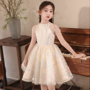 🍭臺灣出貨🍭2025夏季新款高端兒童禮服連衣裙輕奢洋氣女童主持人公主蓬蓬裙