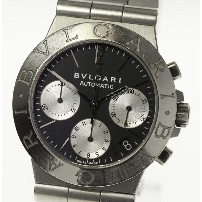 箱付き【BVLGARI】ブルガリ ディアゴノスポーツ CH35S クロノグラフ ...