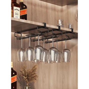 家用懸掛高端免打孔酒杯架酒柜酒架酒杯收納架倒掛高腳杯收納架