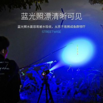 強光夜釣燈野釣鯊紫光釣魚微笑燈激光充電專用燈藍光燈新款燈照魚
