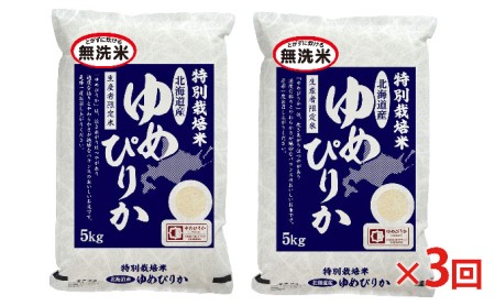 無洗米 北海道赤平産 ゆめぴりか 10kg (5kg×2袋) 特別栽培米  米 北海道 定期便