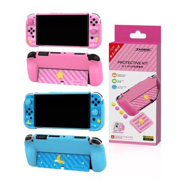 任天堂SwitchOLED保護殼可插底座任天堂oled手柄套硅膠帽貼紙卡盒