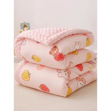 豆豆毯子嬰兒毛毯寶寶安撫毯幼兒園空調蓋毯春秋兒童被子午睡冬季