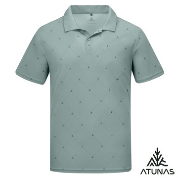【ATUNAS 歐都納】男循環酷涼節能抑菌短袖POLO衫A1PS2602MC印花灰綠
