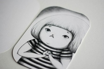 【黑白系∙大圓角明信片】甜甜圈是胖子傷心的所在
