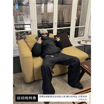 (免運)NFAI 3F抽繩束腳運動長褲 輕薄/進口/抗皺/防風/防水