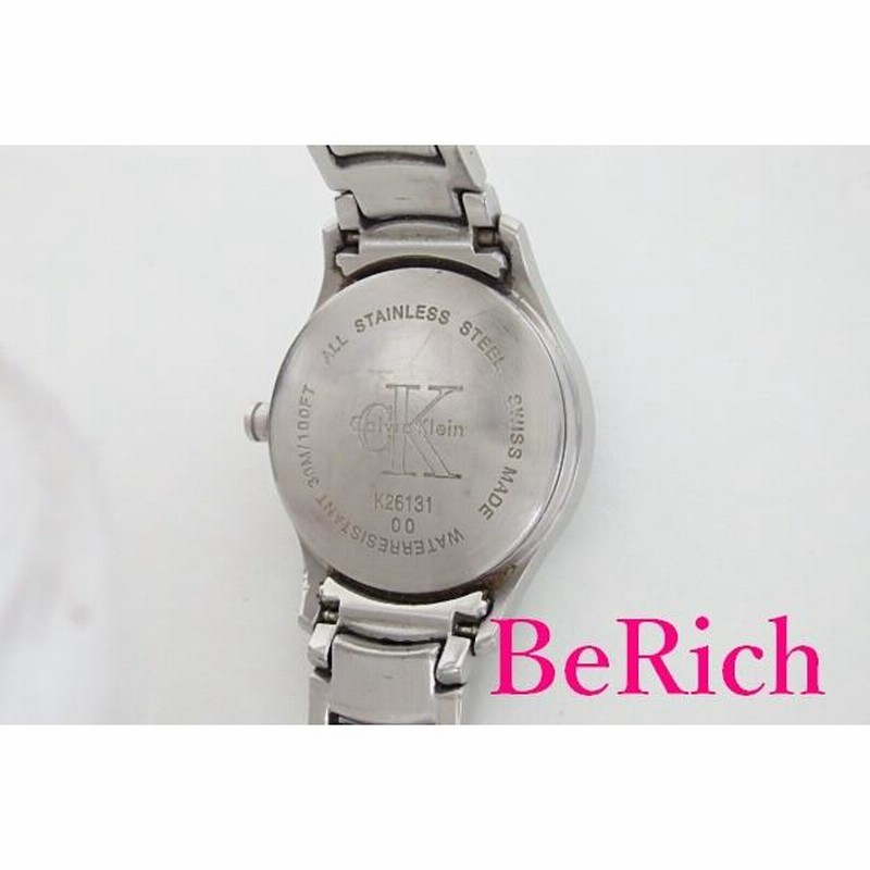 美品◎  カルバンクラインアナログ腕時計シルバー黒文字盤 カルバンクライン Calvin Klein レディース腕時計 K26131 00 黒