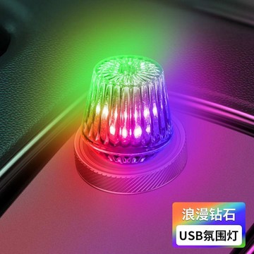 車內氣氛🎇 氛圍燈usb接口led車內光感小夜燈免改裝車載裝飾燈多用氣氛燈七彩 车载USB氛围灯