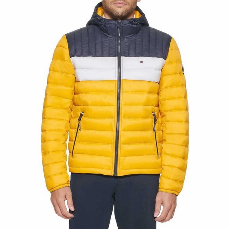 トミー ヒルフィガー Tommy Hilfiger メンズ ダウン 中綿ジャケット フード アウター Quilted Lightweight Colorblock Hooded Puffer Jacket Yellow Navy 通販 Lineポイント最大0 5 Get Lineショッピング