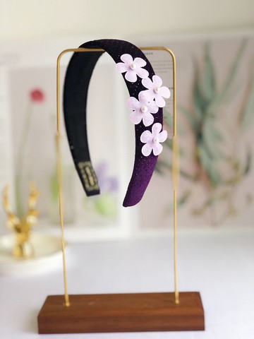 原創紫色側邊花朵髮箍