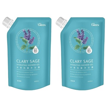 GREEN 綠的 水感沐浴露 鼠尾草  2個  1L