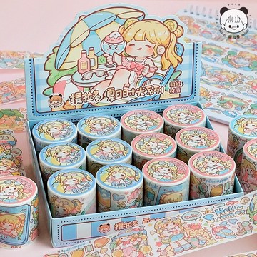 🐻台灣現貨🐻 提拉多夏日時光 和紙膠帶 可愛少女手帳膠帶捲 獎勵小禮物 貼畫貼紙 A03