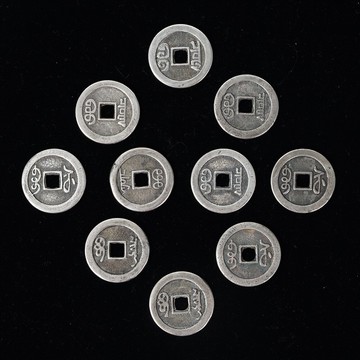 大清銅錢仿古錢幣 咸豐乾隆康熙通寶古玩錢幣方孔銅錢十帝銅錢套