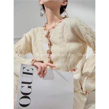 Plum Jan/針織開衫女2026年新款春秋外穿法式高級感氣質時髦上衣