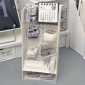臺灣出貨🤩桌面文具手賬展示架公仔扭蛋吧唧小卡痛櫃三層收納架雜物收納整理