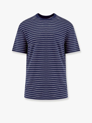 Striped linen stretch jersey t-shirt - BRUNELLO CUCINELLI - gender_Man