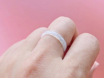 【親翠】天然翡翠 冰莫西沙美人條方戒美手指鐲10.5號戒圈 V款