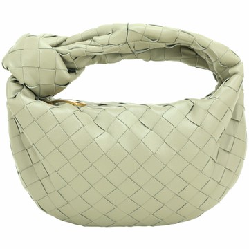 BOTTEGA VENETA 寶緹嘉 Jodie 羊皮編織迷你扭結手提包(灰綠