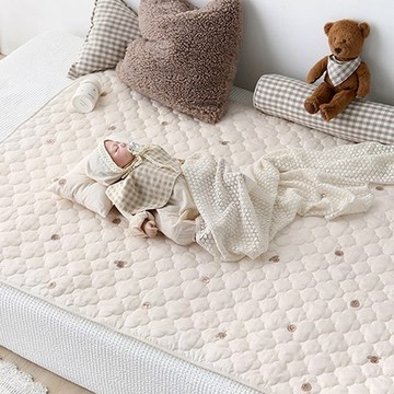韓國 PRIELLE 棉質孩童防水保潔墊【快速出貨】幼童防水墊 寶寶床墊保護 柔軟親膚 高效防水 育兒好幫手 耐用好清洗