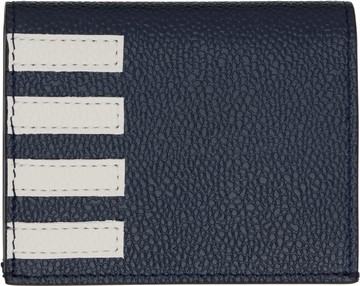Thom Browne 海军蓝 Pebble Grain 4-Bar Double 卡包
