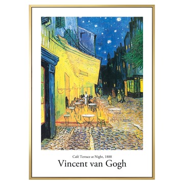菠蘿選畫所 梵谷 夜晚的咖啡館露台I AVAR5707G  70 x 50cm  金色