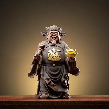 擺件 禮品 陶瓷財神爺佛像擺件文武財神風水招財辦公室店鋪開業家用禮品