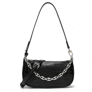 【Sp house】奢華優雅鱷魚紋側肩斜背鍊條女用包(4色可選)