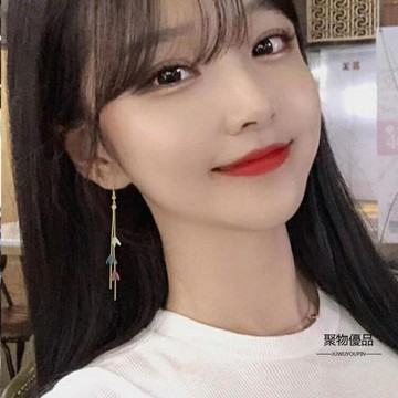 耳環女長款修飾臉型耳飾花瓣耳釘花朵款【聚物優品】